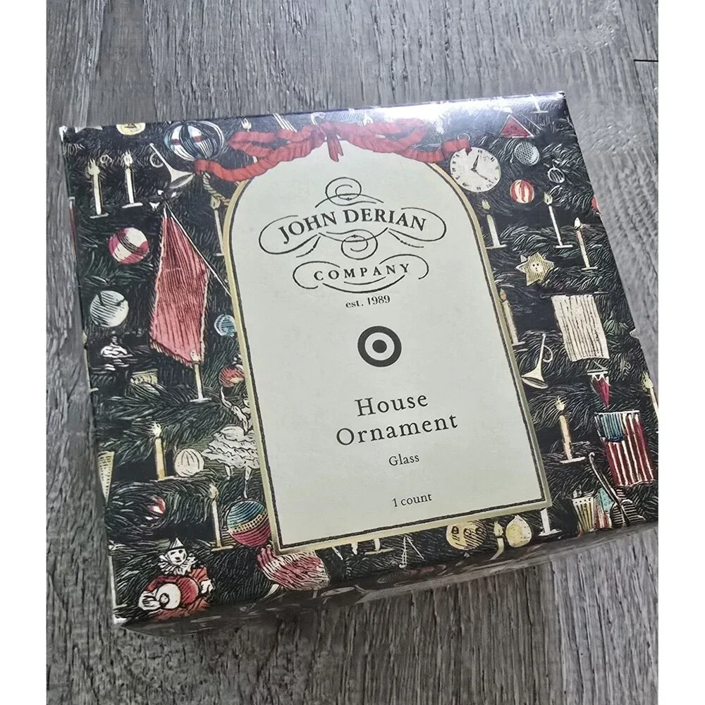 NEW John Derian for Target House Glass Ornament Christmas Holiday in Box